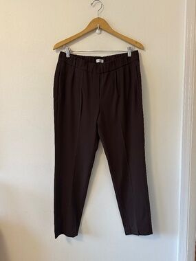 Brunello Cucinelli Wool Blend Pull On Brown Trousers | Size 10